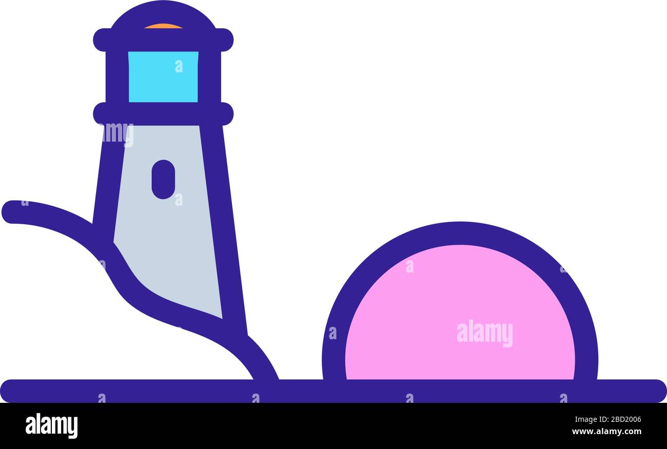 sunset sea lighthouse icon vector outline illustration Stock Vector ...