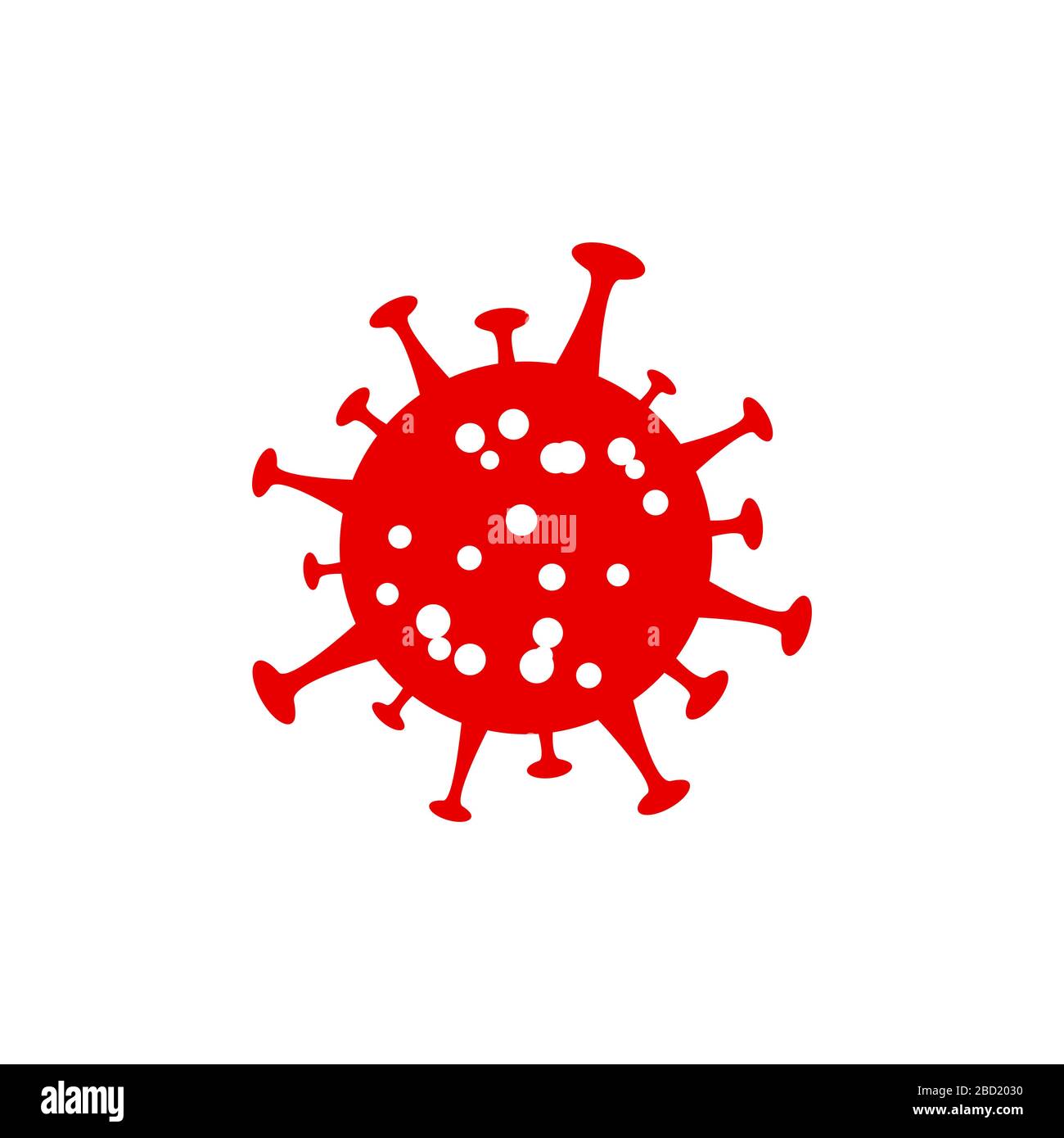 Flu infection. Red Symbol Corona Virus Infection. Medicine warning pandemic epidemic and quarantine. Dangerous disease. Vector illustration Stock Vector