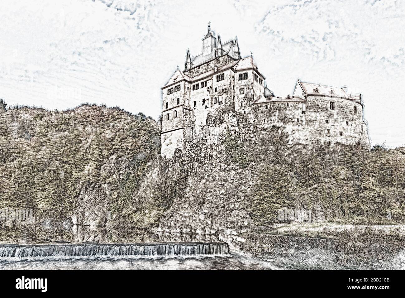 Castle Kriebstein, a mountain spur castle in Saxony, Kriebethal, Middle Saxony, Saxony, Germany, Europe Stock Photo