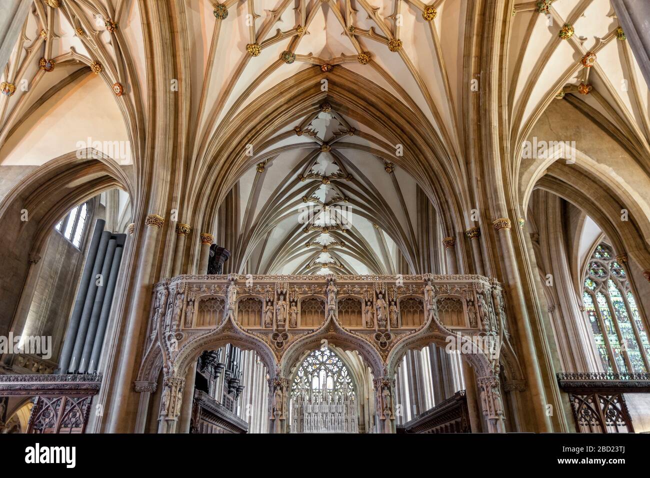 Interior of Bristol Cathedral Stock Photo