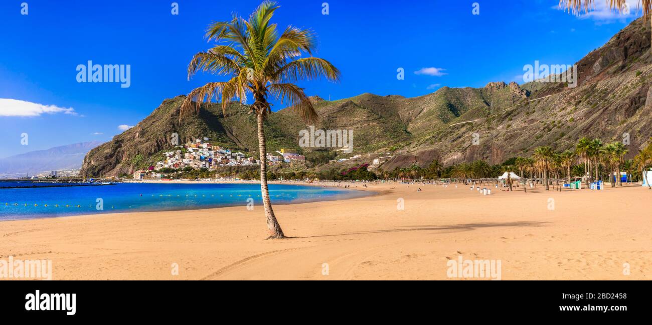 Beautiful Playa de Las Teresitas,Tenerife island,Spain. Stock Photo