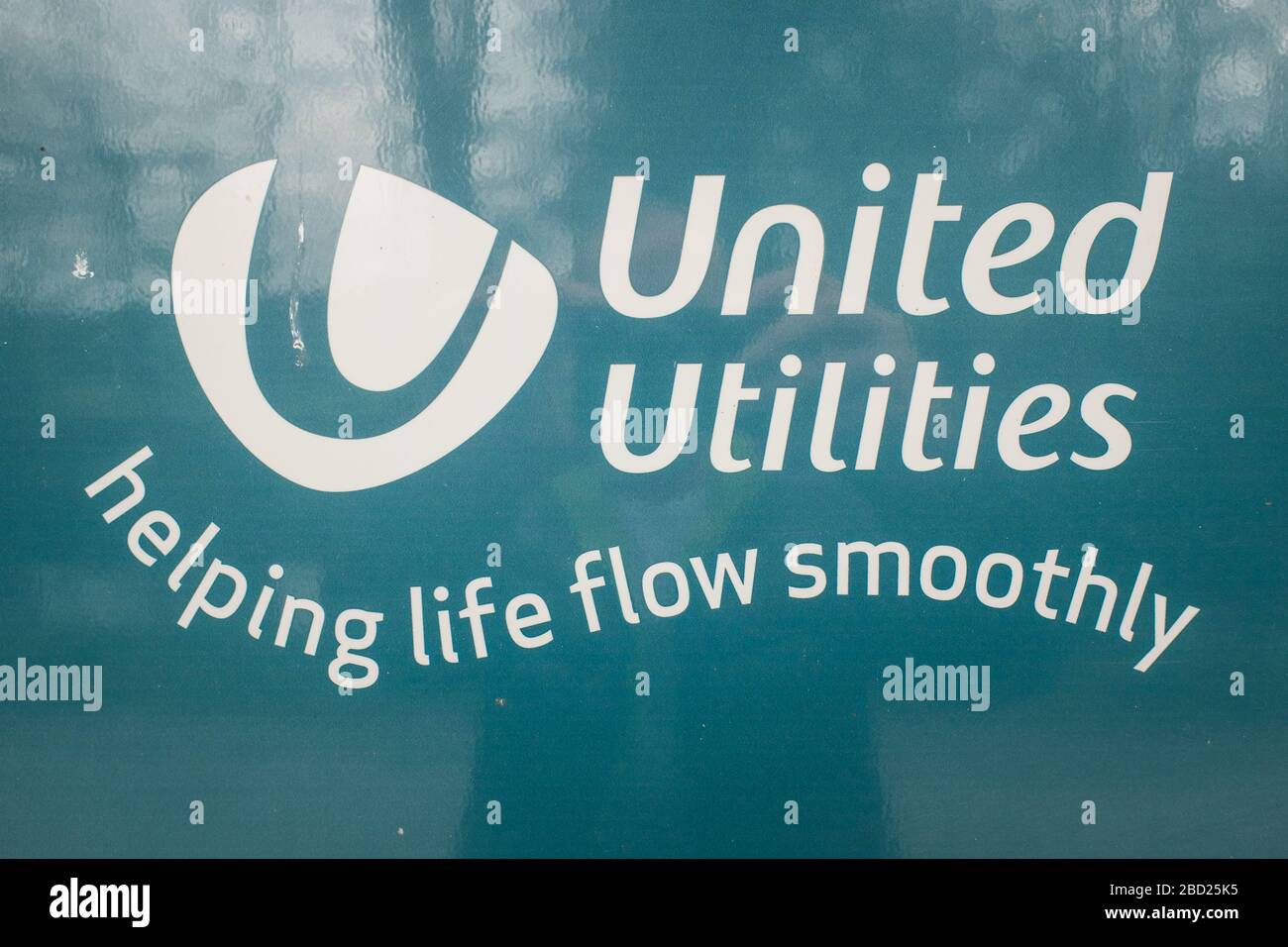 United Utilities Sign on a works van Cumbria Stock Photo Alamy