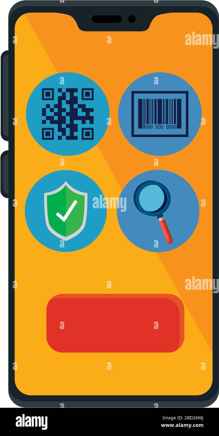 qr code inside smartphone and icons vector design Stock Vector Image ...