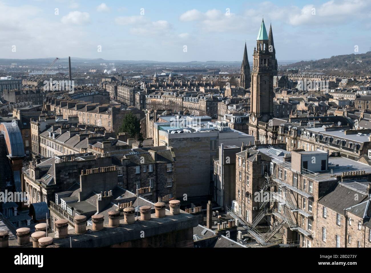 A view of the west end of Edinburgh, Scotland. Stock Photo