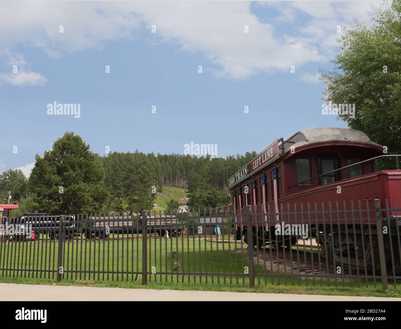 Hill City, South Dakota July 2018 Medium close up of an 1880 Train at