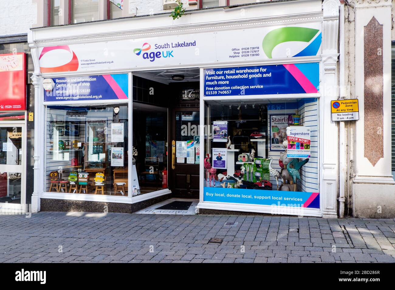 Age UK Charity Shop Finkle Street Kendal Cumbria UK Stock Photo Alamy