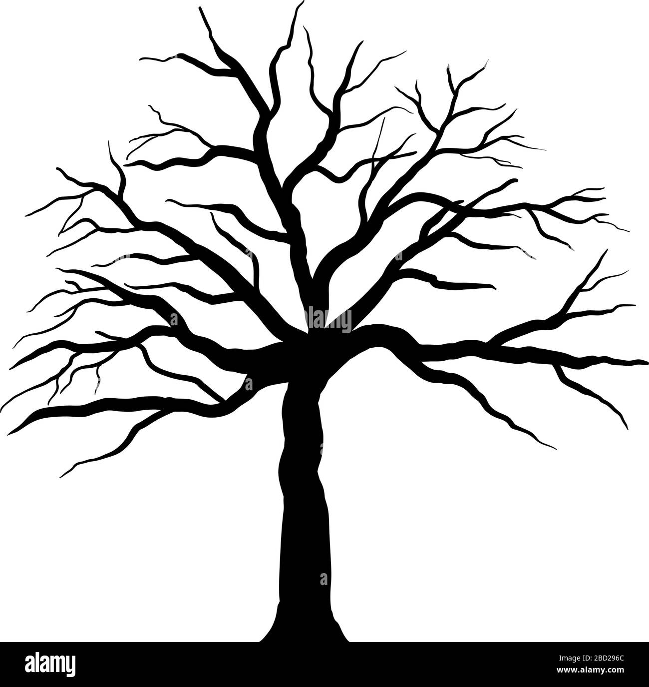 Halloween Cartoon Tree. Black Simple Design. Vector illustration Stock  Vector Image & Art - Alamy