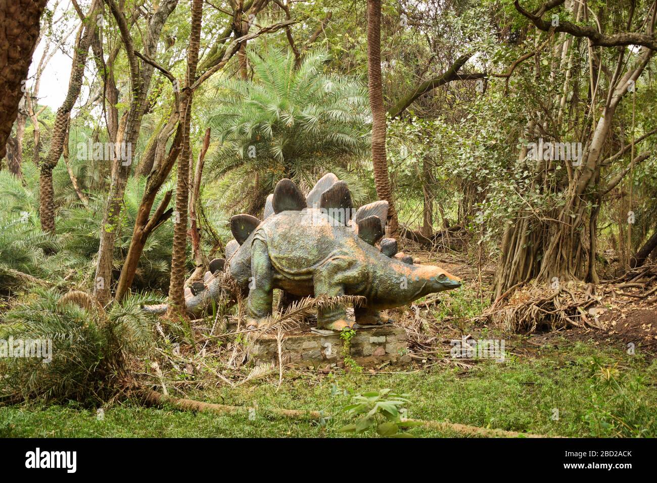 Wild Animal Dinosaur Statues in Zoo Park Stock Photograph Image Stock Photo