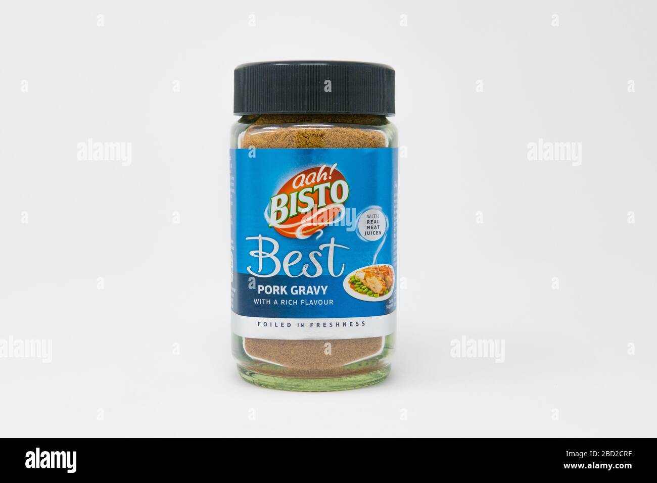 Glass jar of Bisto Best pork gravy Stock Photo Alamy