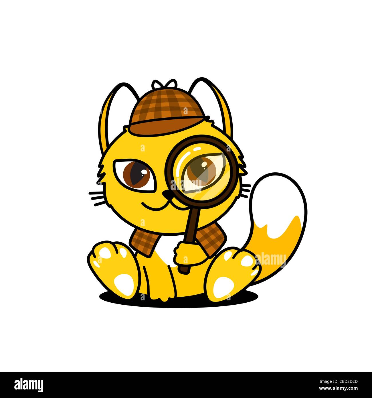 Vector illustration of a cat detective. Mascot cat Stock Vector Image & Art  - Alamy