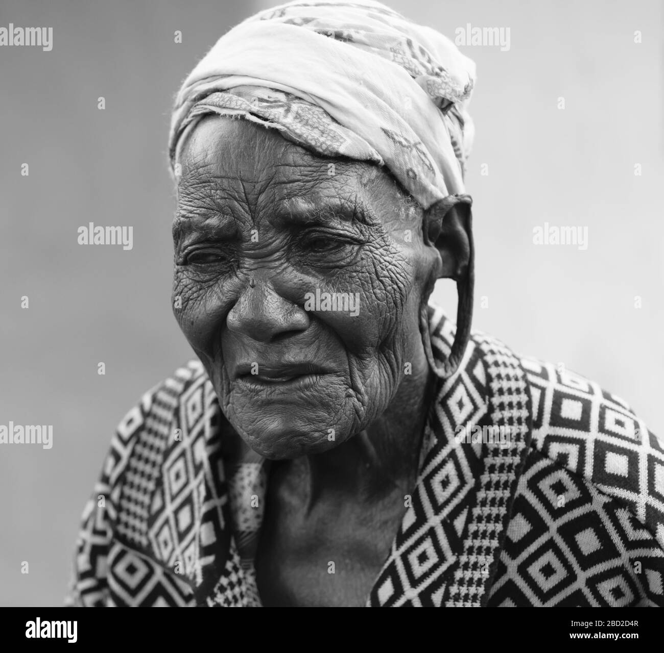 A shot of an old, traditional woman Stock Photo