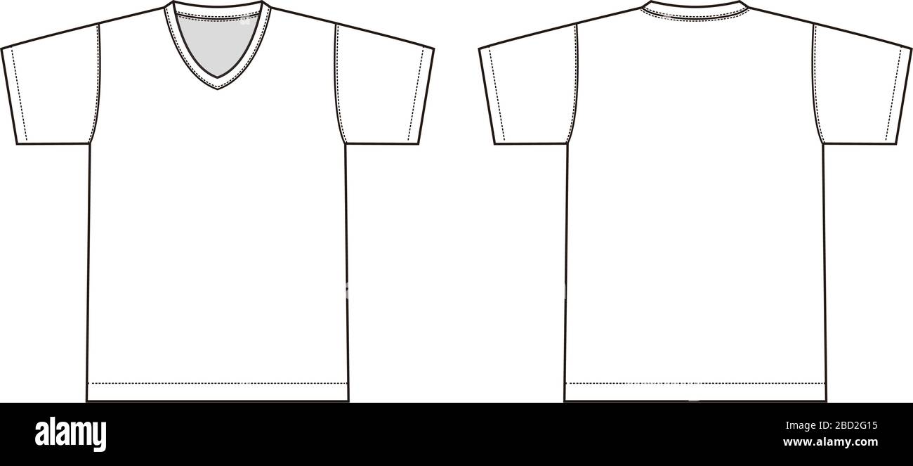 White v-neck t shirt template. vector illustration Stock Vector