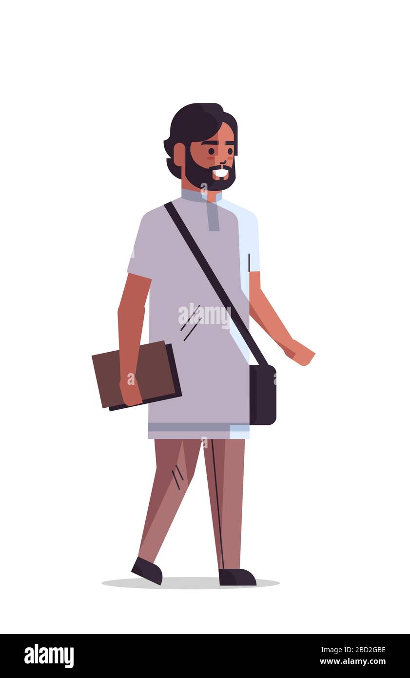 indian student with mustache and beard holding book smiling male cartoon  character standing pose isolated full length vertical vector illustration  Stock Vector Image & Art - Alamy