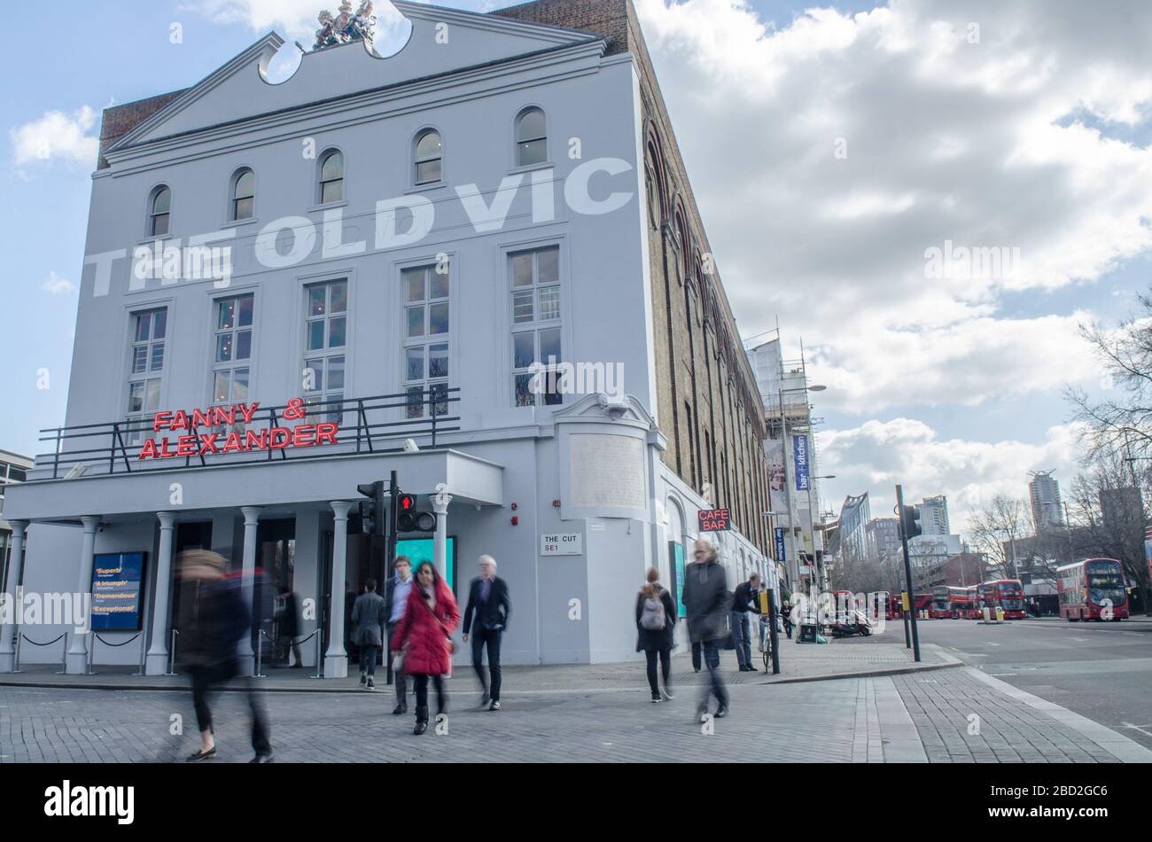 LONDON- MARCH, 2018: The Old Vic Theatre, a famous1000 seat theatre close to Waterloo Station in south London Stock Photo