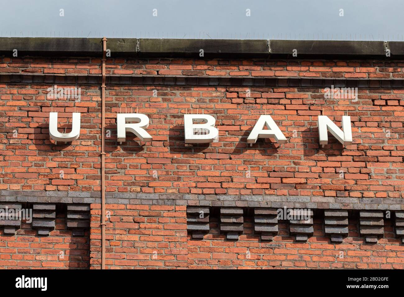 Urban lettering - detail of the Contemporary Urban Centre (CUC) building, Jamaica Street, Liverpool Stock Photo