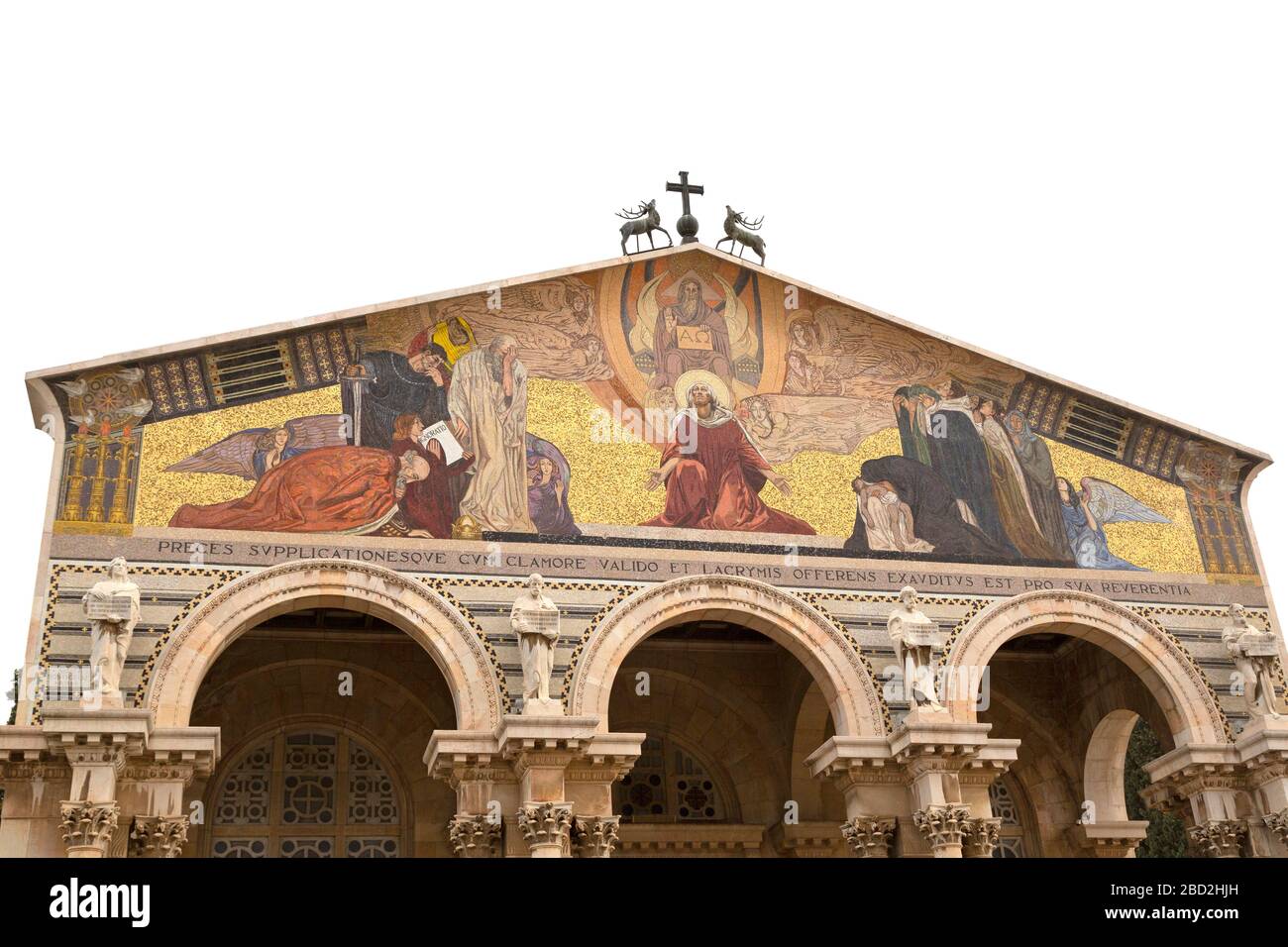 Facade of the Church of All Nations (Church of the Agony) in Jerusalem, Israel. Stock Photo