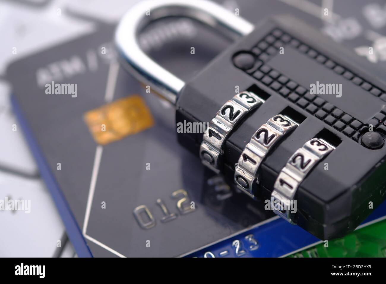 lock and credit card on the computer keyboard Stock Photo - Alamy