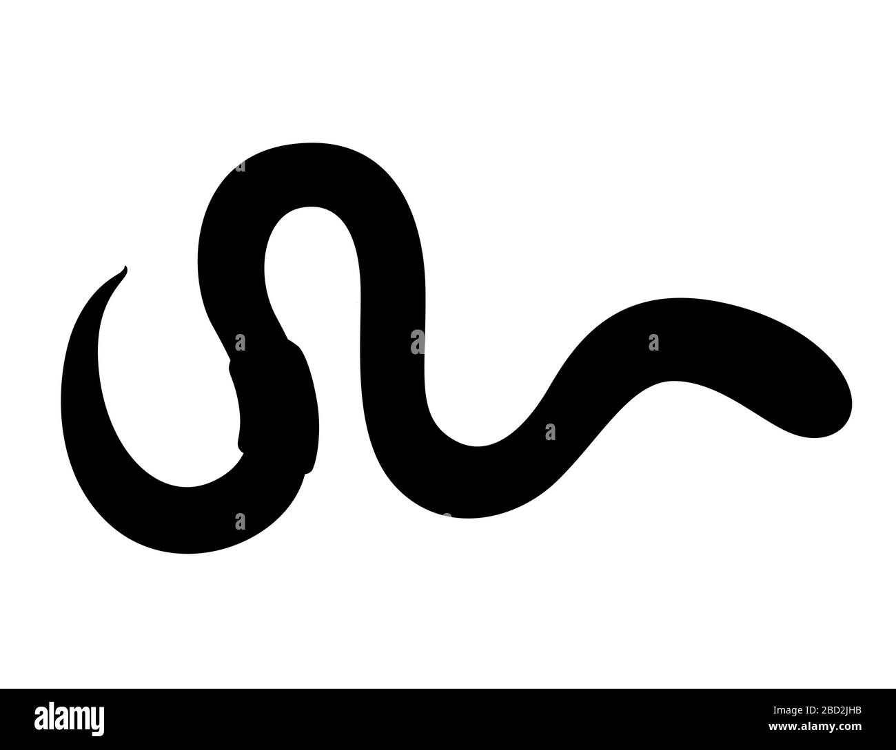 Black silhouette earthworm crawling cartoon worm design flat vector ...