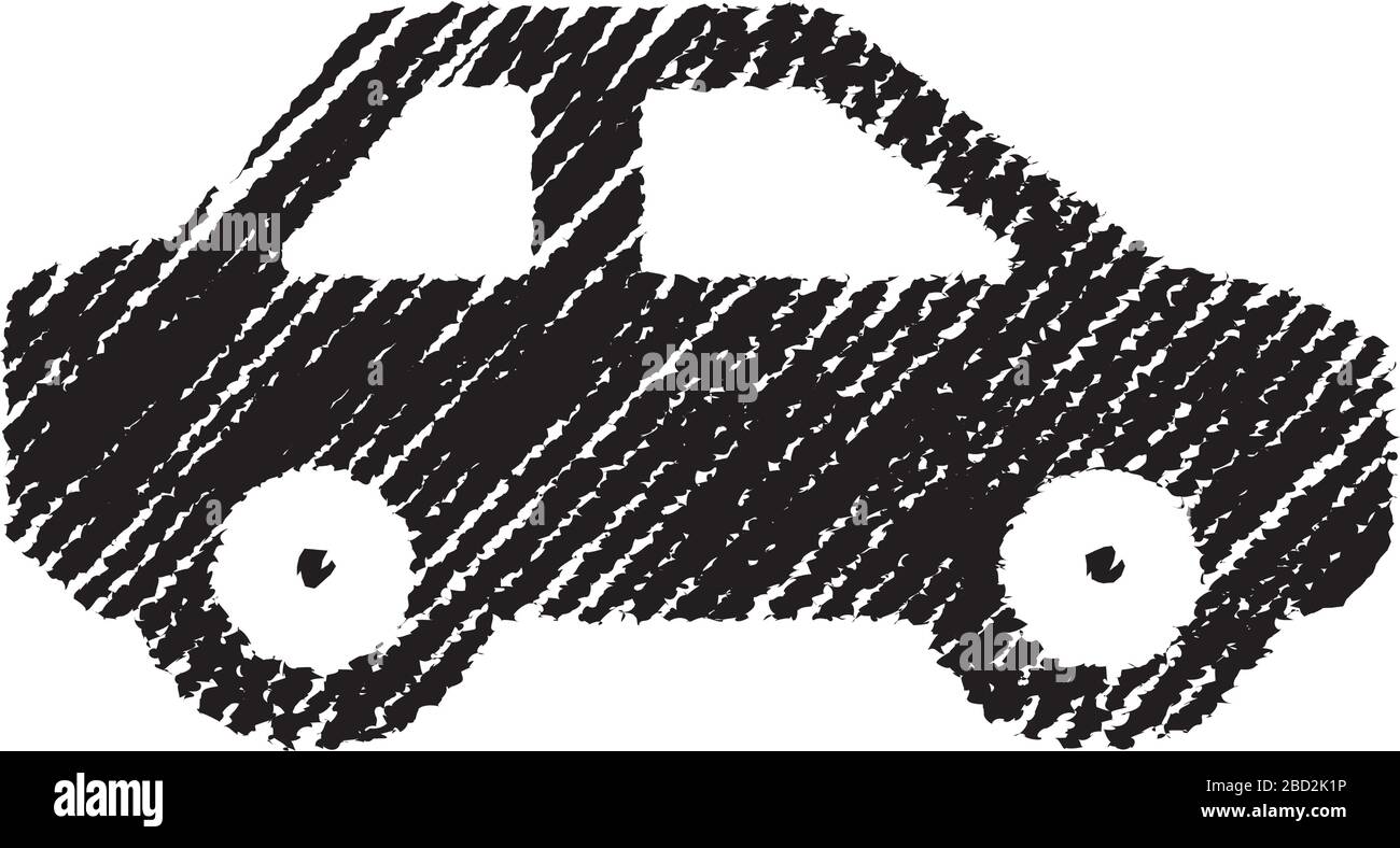 chalk drowing icon (car) Stock Vector
