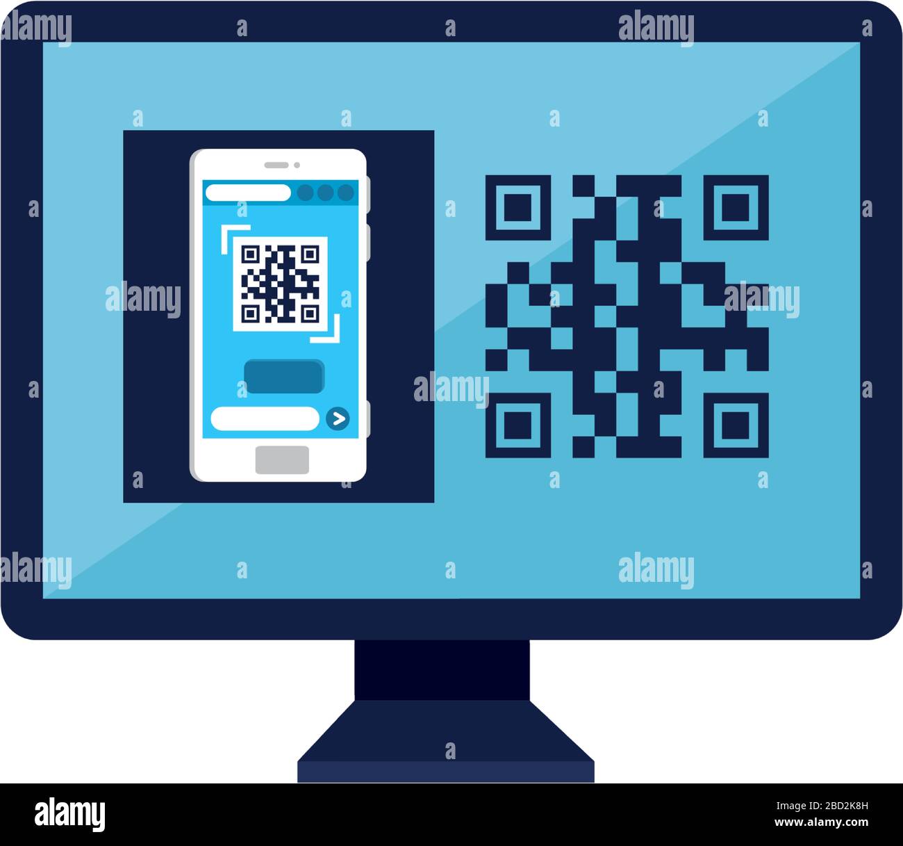 Qr Code Inside Image qr code inside computer and smartphone vector design Stock Vector Image ...