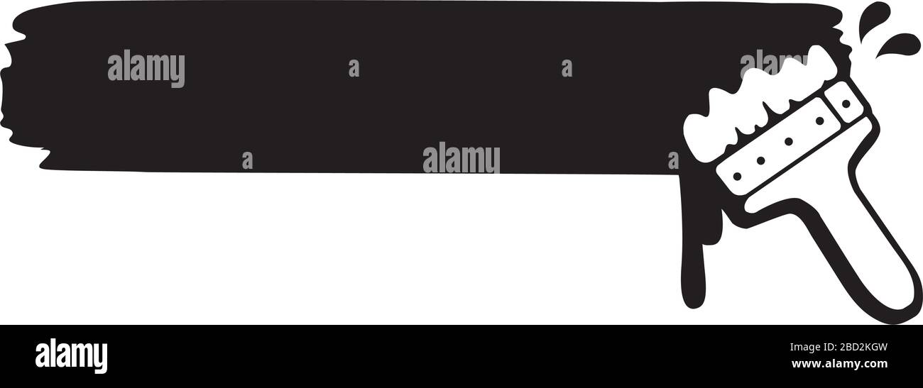 Paint and brush illustration blank text space stock vector image