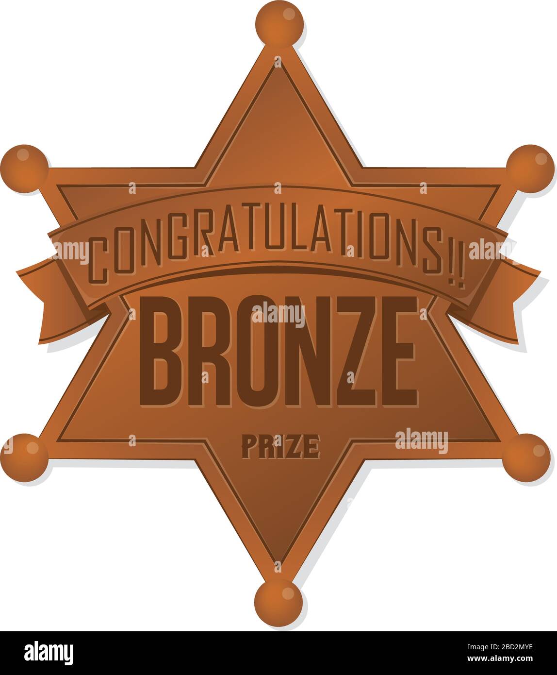ranking medal icon / bronze ( sheriff badge) Stock Vector