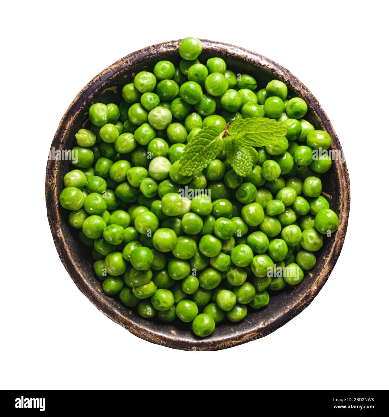 Fresh green pea in bowl isolated on white background Stock Photo Alamy