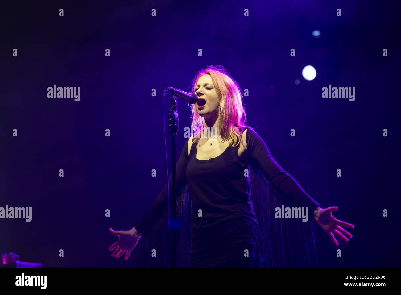Rocker Aylin Aslim and her band in concert at the Middle East Technical University 28th Spring festival Stock Photo