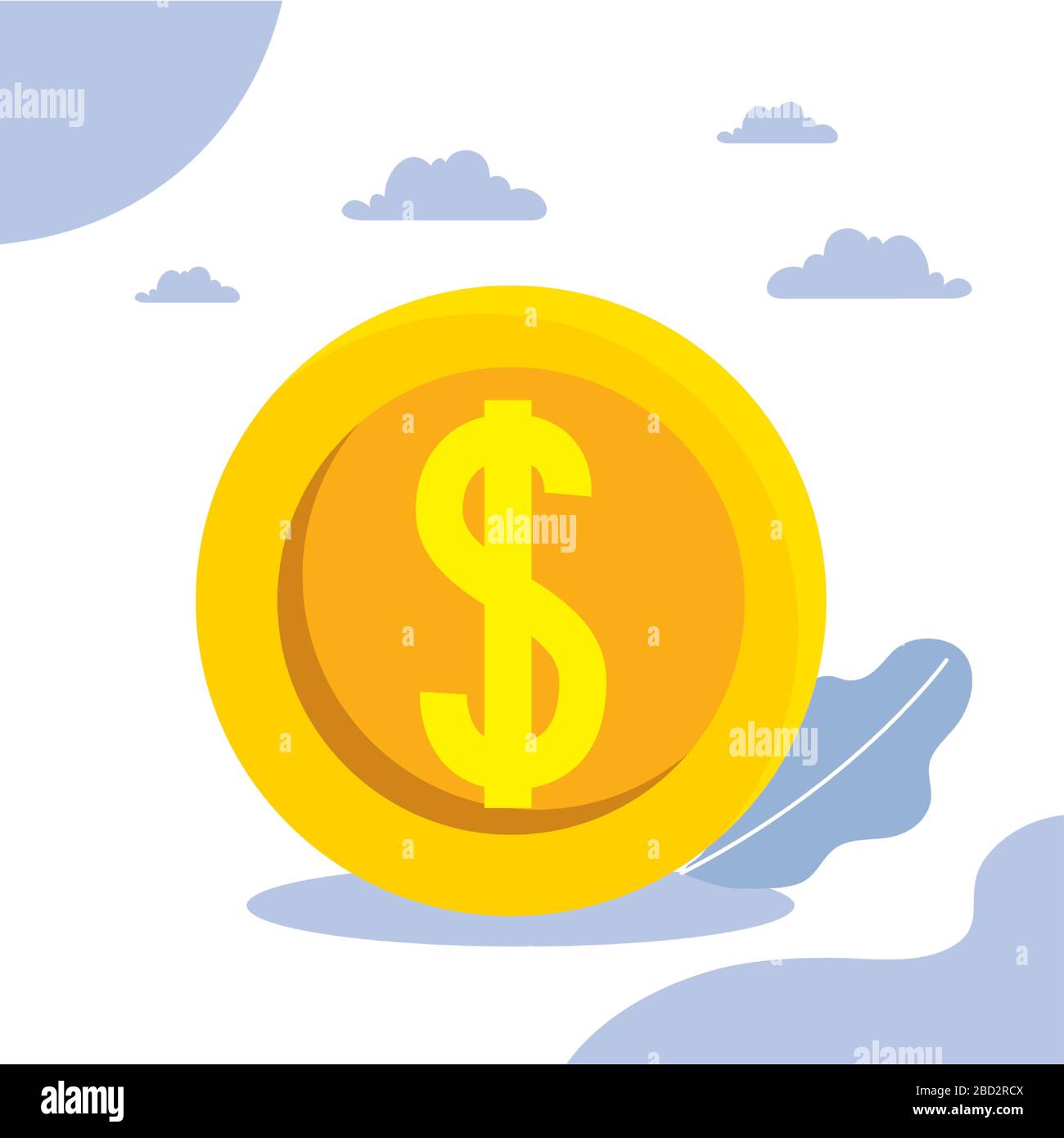 Money coin and clouds vector design Stock Vector Image & Art - Alamy