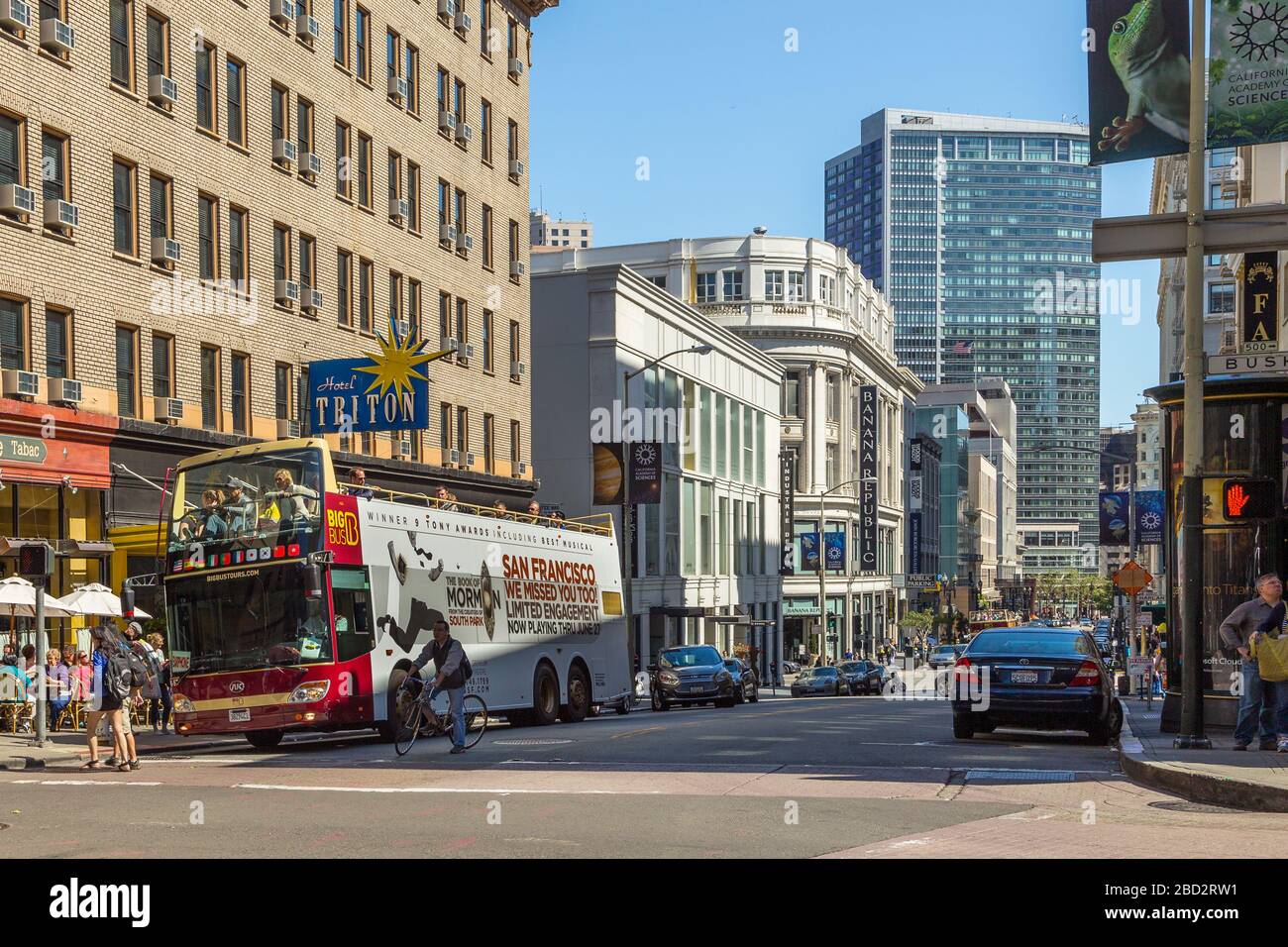 San Francisco, California, USA 07 June 2015 View of steep Bush Street