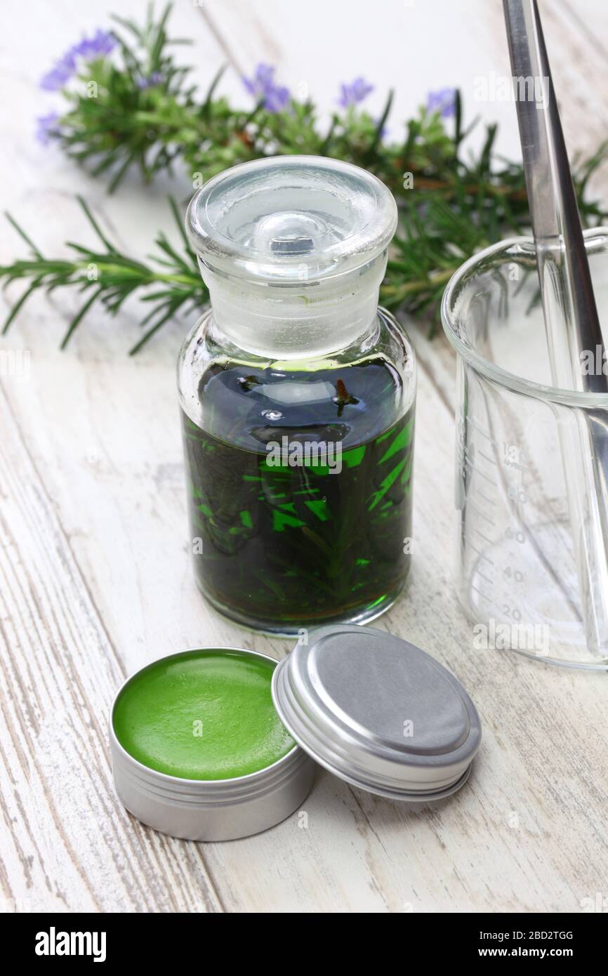 handmade rosemary skin care balm Stock Photo Alamy