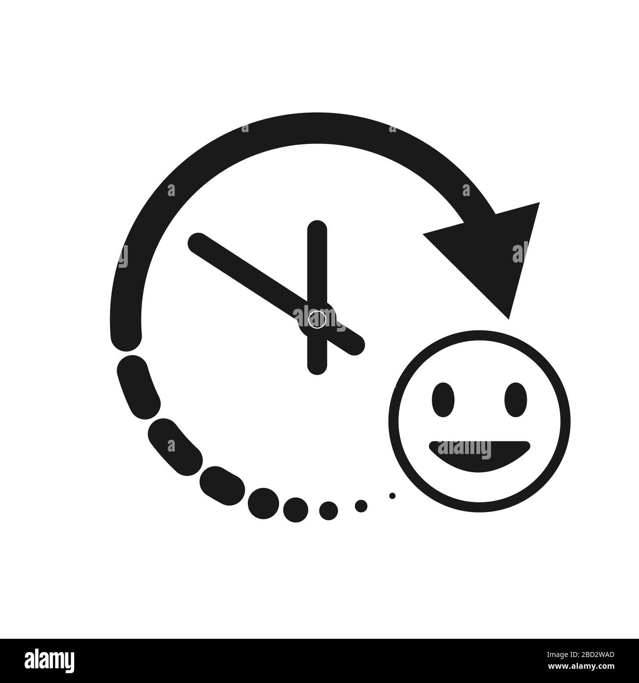 stylized clock icon with a rest symbol for a logo, emblem, button, or ...