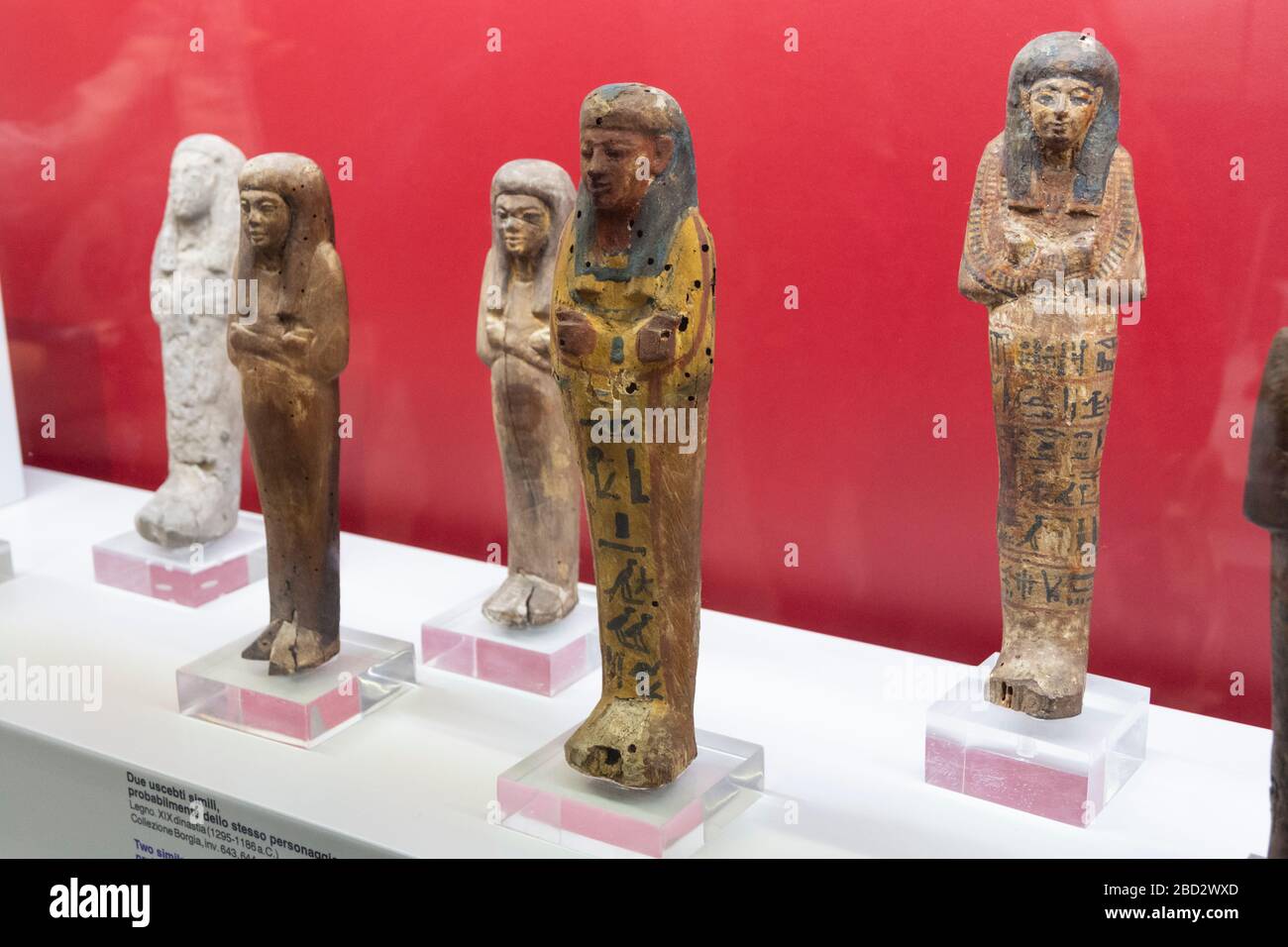 Collection of ancient wooden Egyptian sarcophagus. Exhibition at the ...