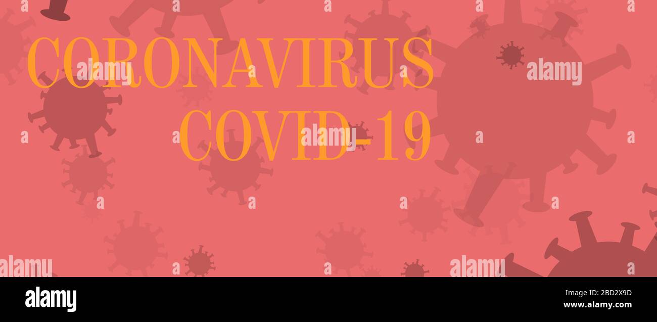Abstract red coronavirus banner design with orange text Stock Photo - Alamy