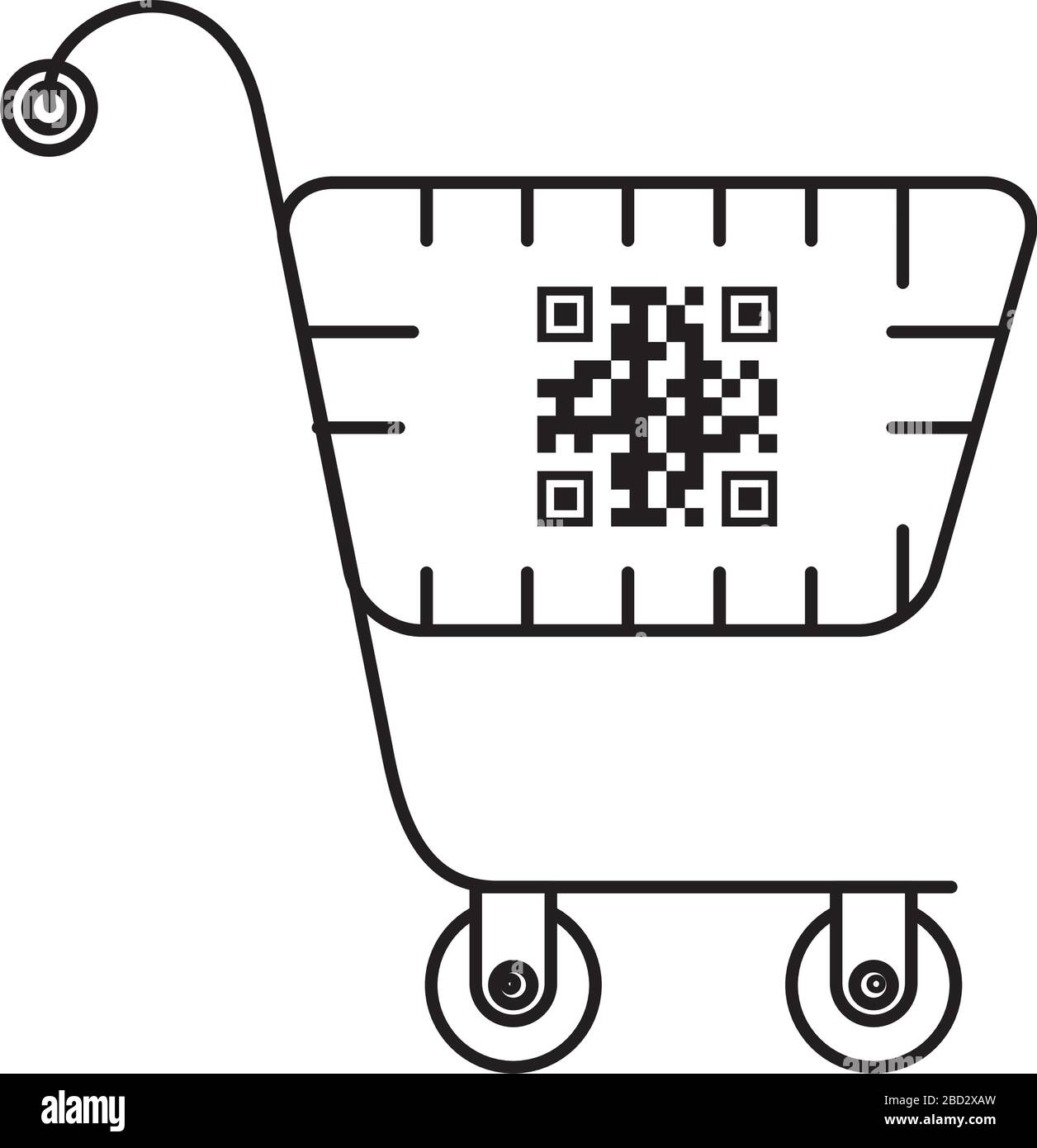 bar code inside shopping cart vector design Stock Vector Image & Art ...