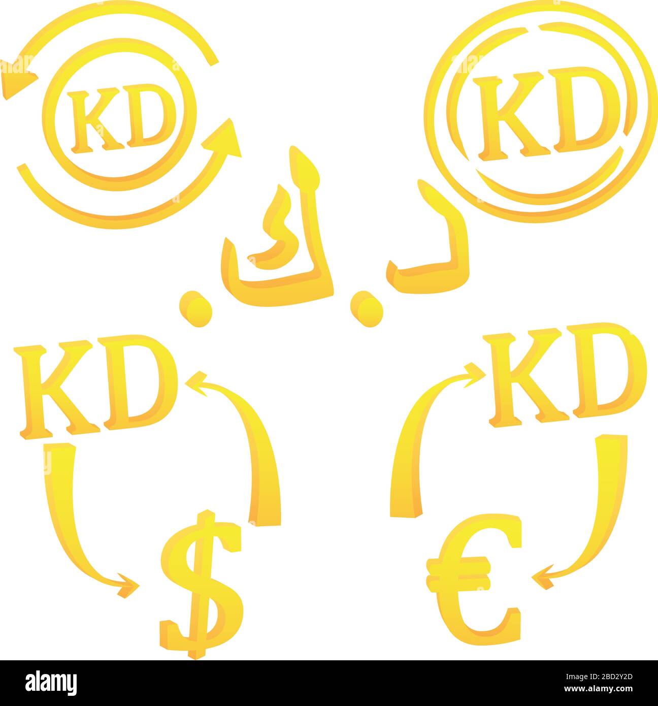 Kuwaiti Dinar Currency Symbol Icon Of Kuwait Stock Vector Image Art 