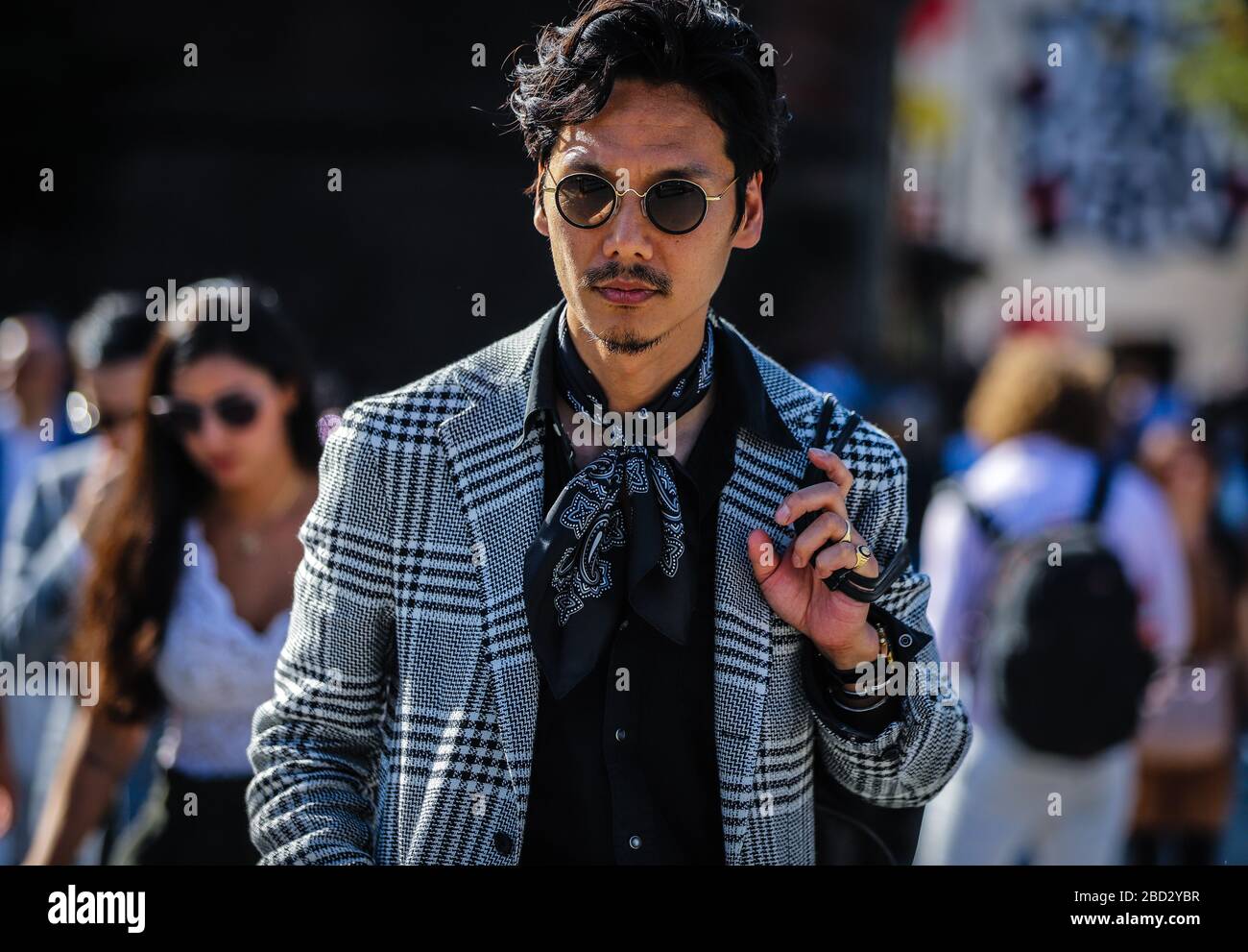 FLORENCE, Italy- June 13 2019: Shuhei Nishiguchi on the street during the Pitti 96. Stock Photo