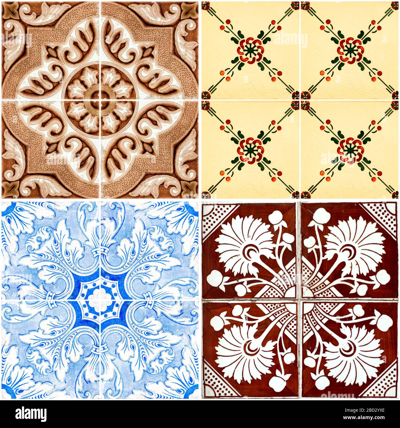 Colorful vintage ceramic tiles wall decoration Stock Photo Alamy