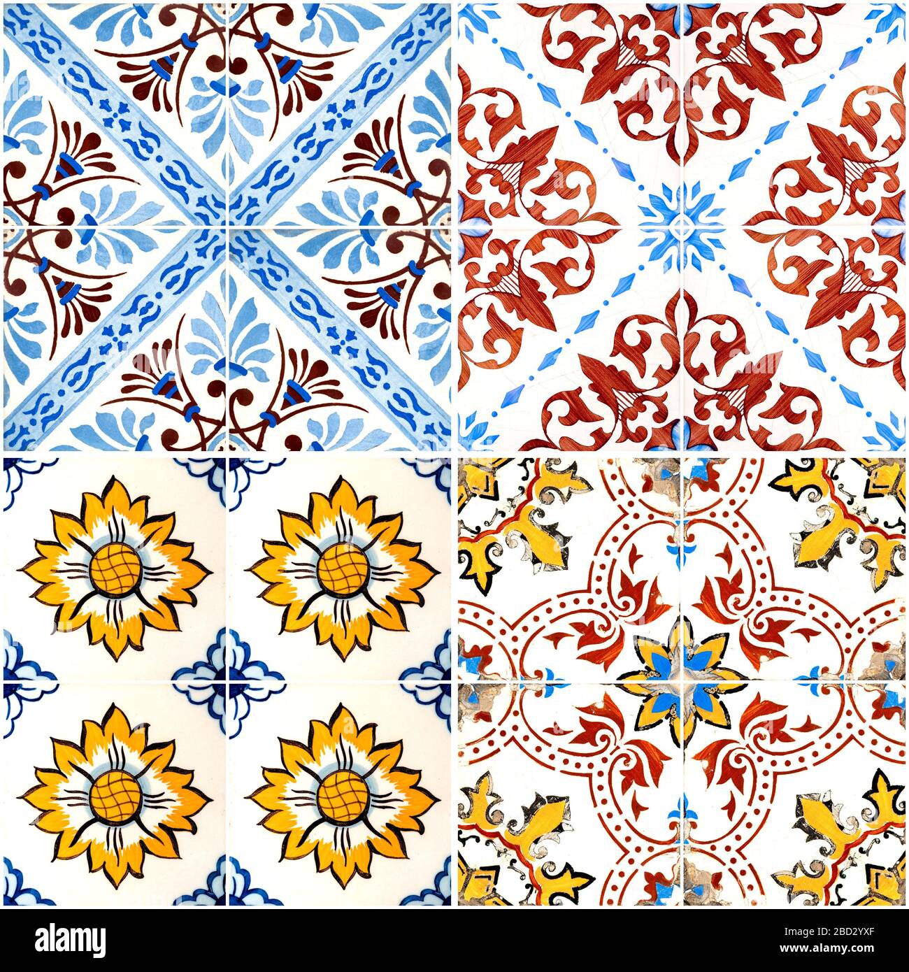Colorful vintage ceramic tiles wall decoration Stock Photo Alamy