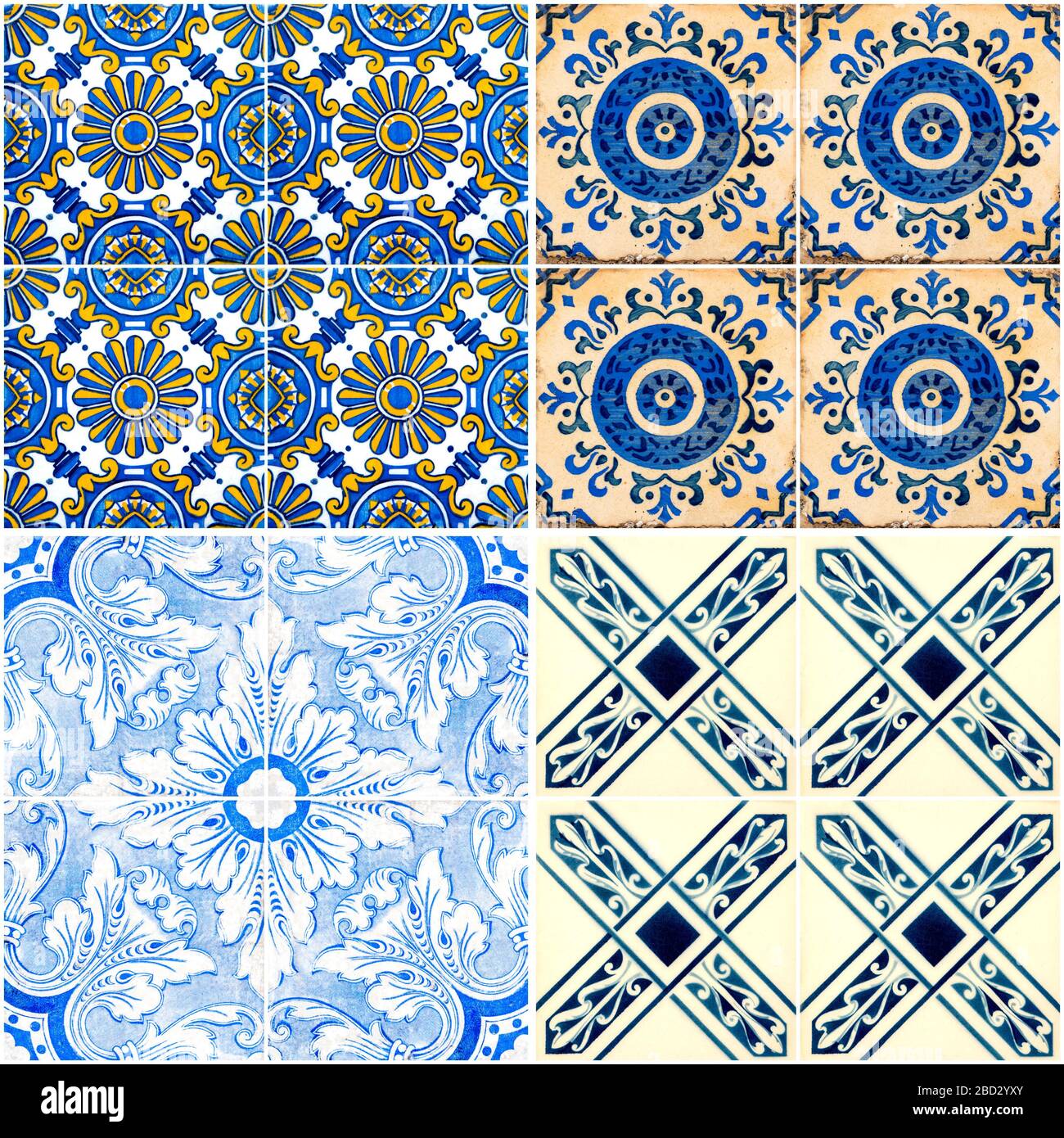 Colorful vintage ceramic tiles wall decoration Stock Photo Alamy