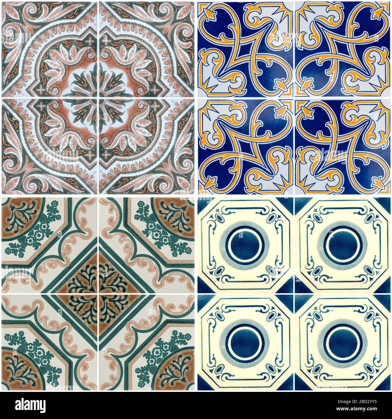 Colorful vintage ceramic tiles wall decoration Stock Photo Alamy