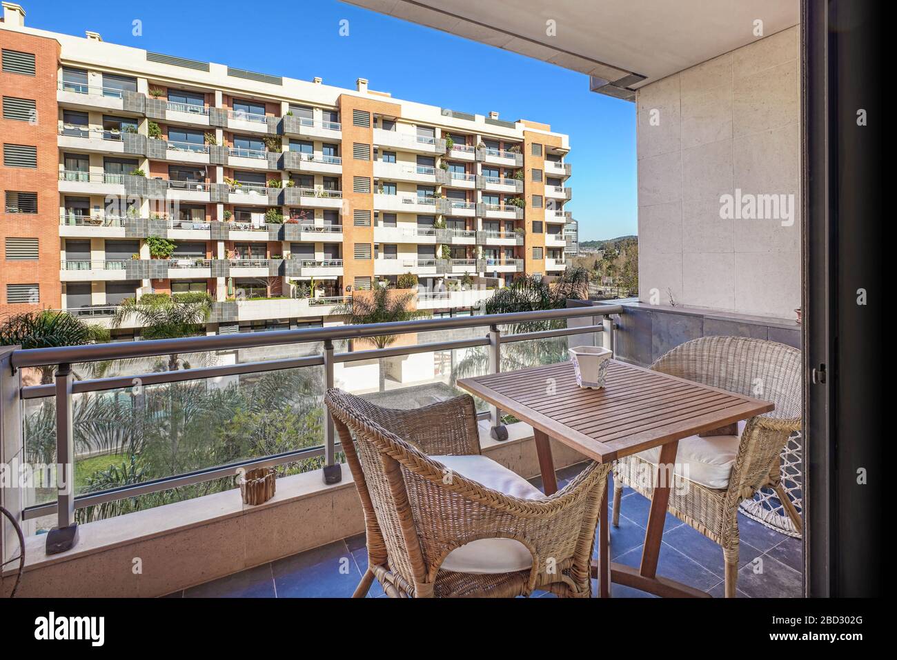 Two chairs on balcony hi-res stock photography and images - Alamy
