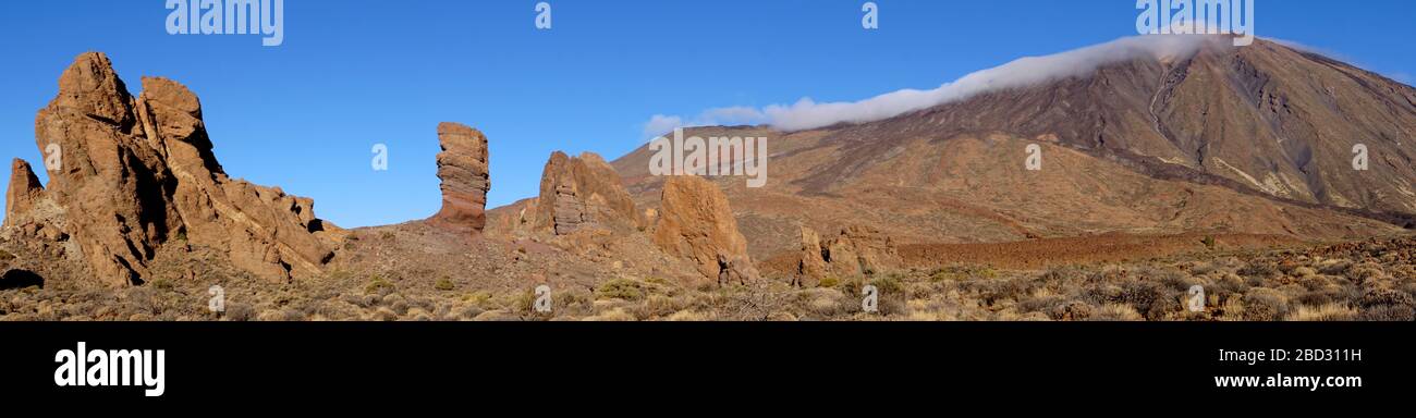 Panoramic view of volcano against sky Stock Photo