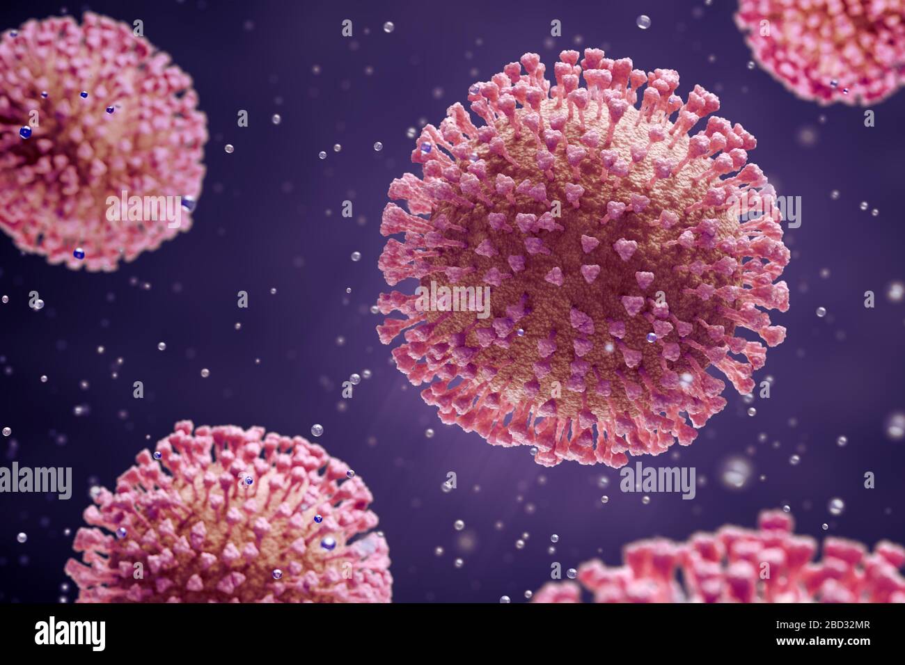 SARS-Cov-2 Viruses Stock Photo