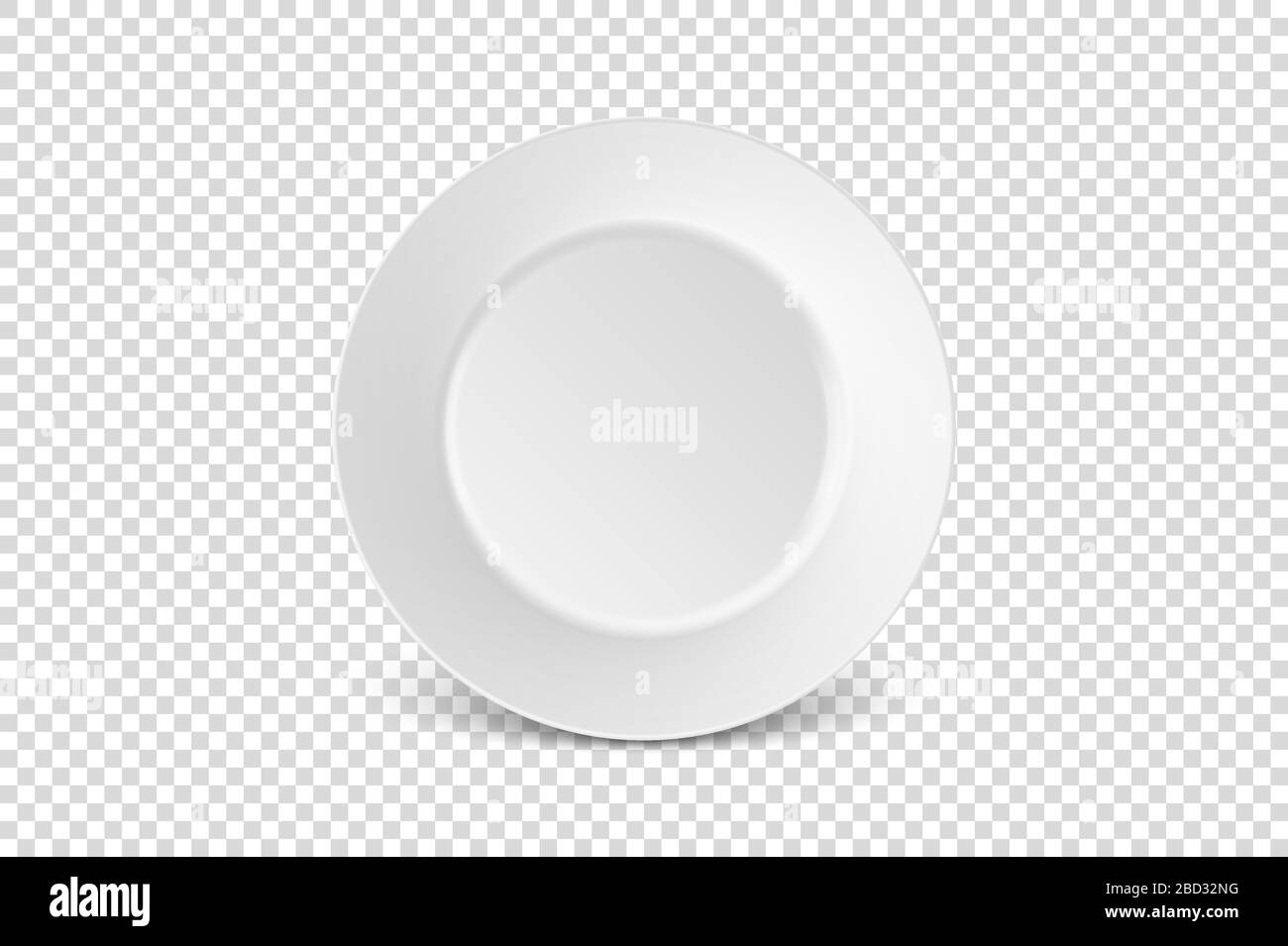 Vector 3d Realistic White Porcelain Food Dish Plate Icon Closeup ...