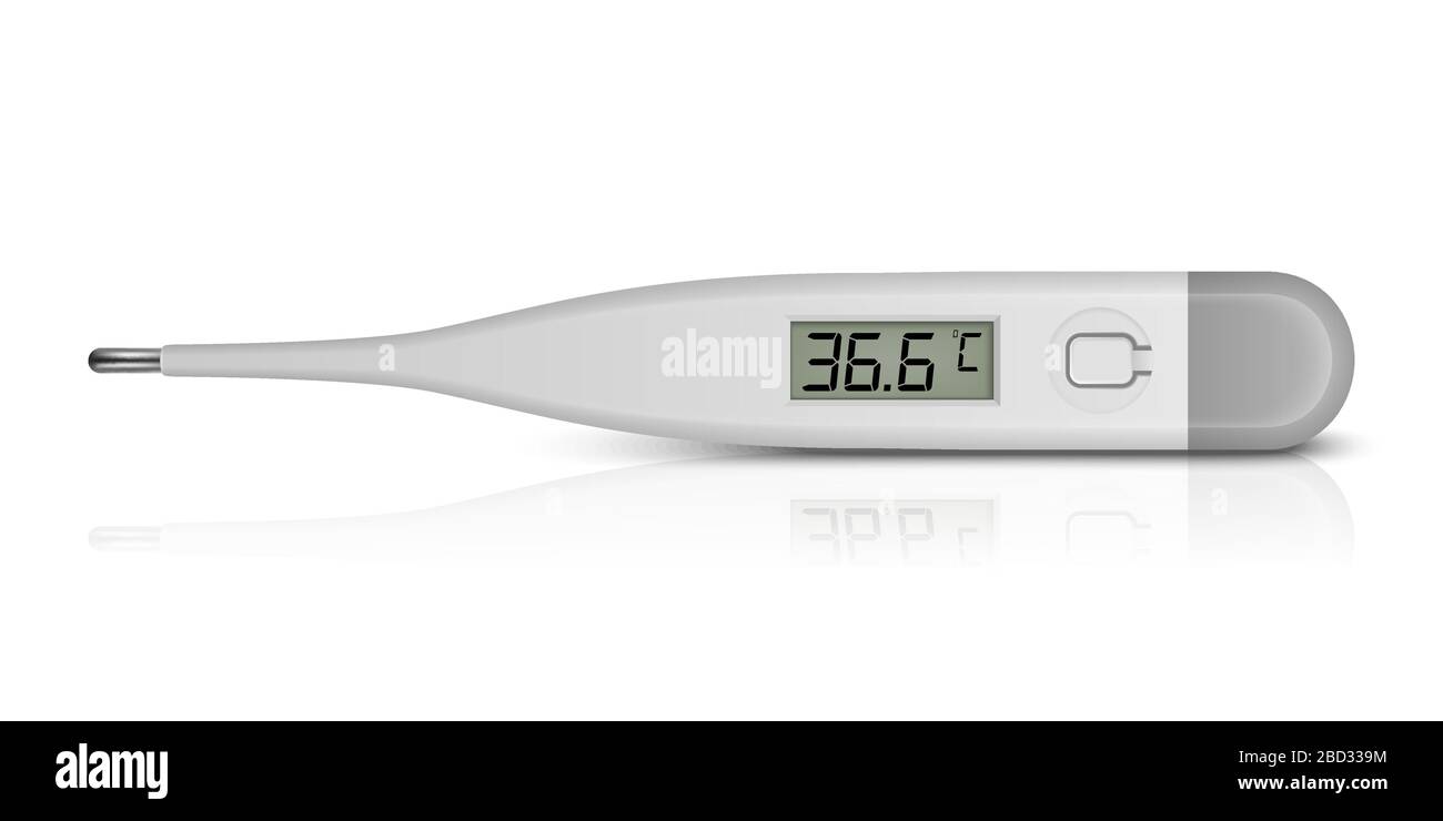 Vector Realistic 3d Celsius Electronic Medical Thermometer for