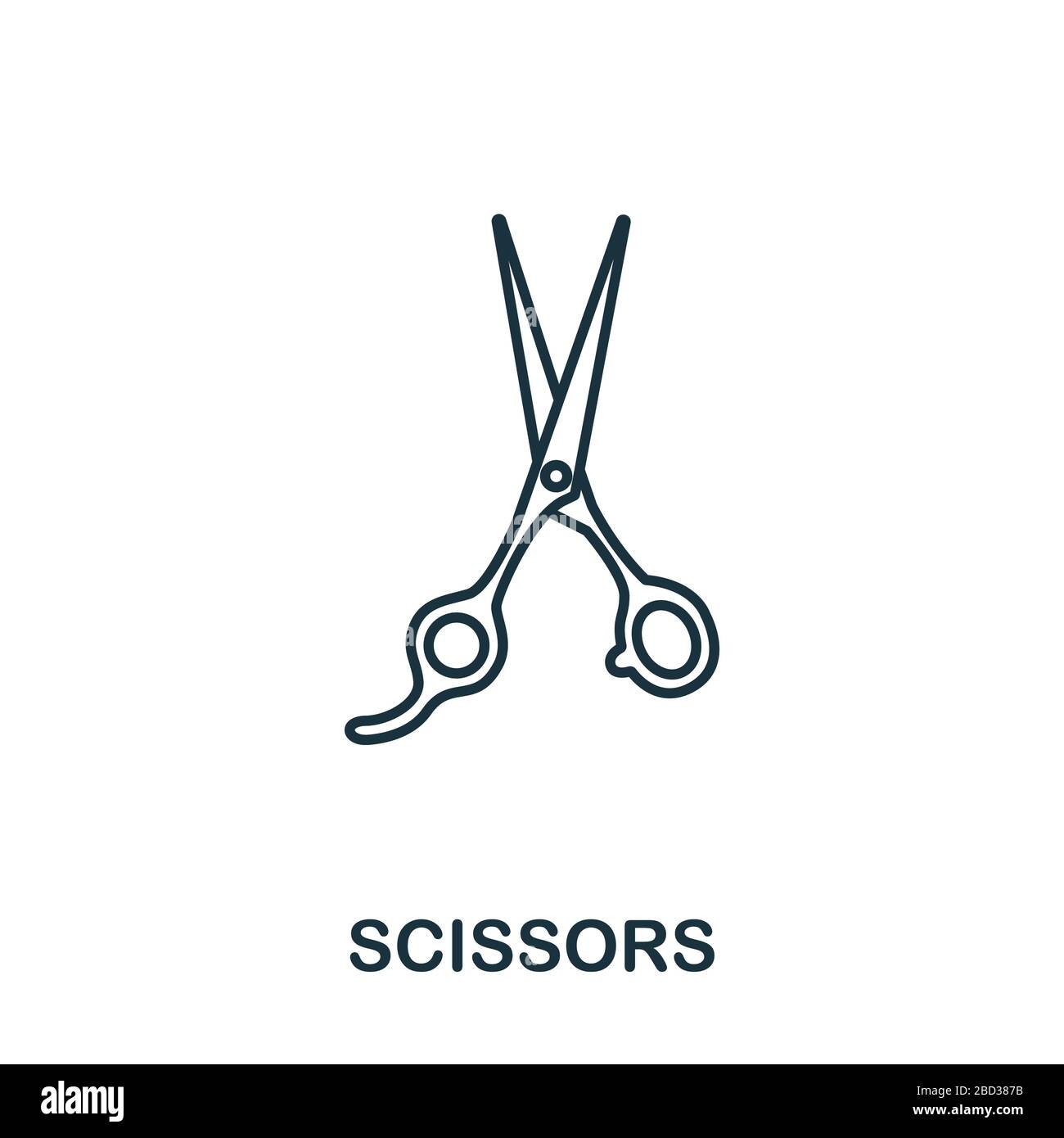 Scissors icon from makeup and beauty collection. Simple line element ...
