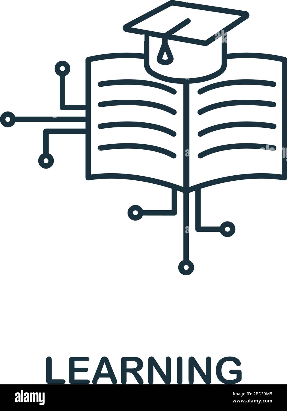 Learning icon from machine learning collection. Simple line Learning icon for templates, web design and infographics Stock Vector