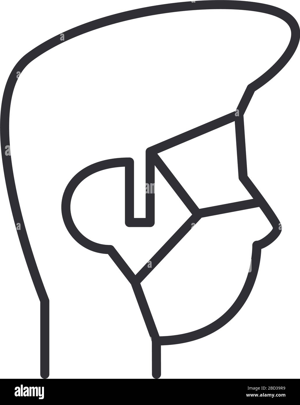 man using face mask line style icon Stock Vector