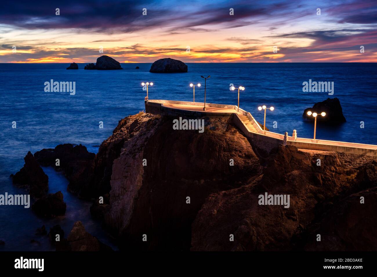A rocky promontory at the southern tip of the Pacific resort town of Mazatlan, Sinaloa, Mexico. Stock Photo